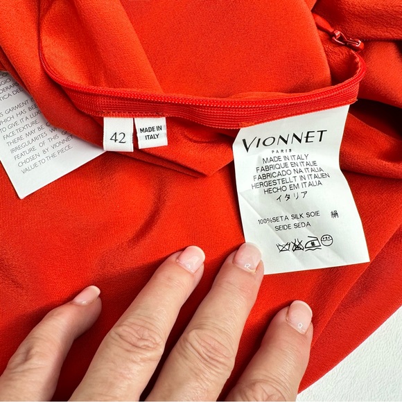 NWT Vionnet Paris Silk Tunic Dress Orange Red SZ 42 - Picture 11 of 16